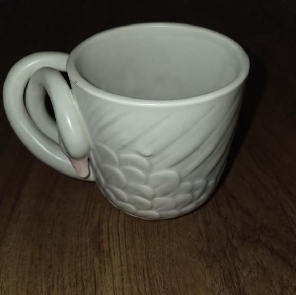 Vintage 1983 Fitz & Floyd Pottery 2 Swans Entwined 3D Neck Handle Mug Cup - Picture 5 of 5